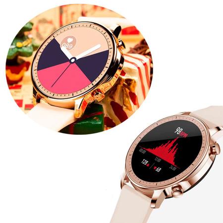 smartwatch feminino dourado