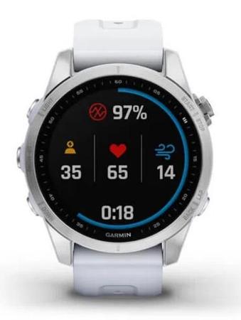 Imagem de Relógio Smartwatch Garmin Fênix 7S de Aço c/ Pulseira Branca