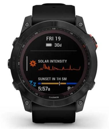 Imagem de Relógio Smartwatch Garmin Fênix7X Solar Cinza Pulseira Preta
