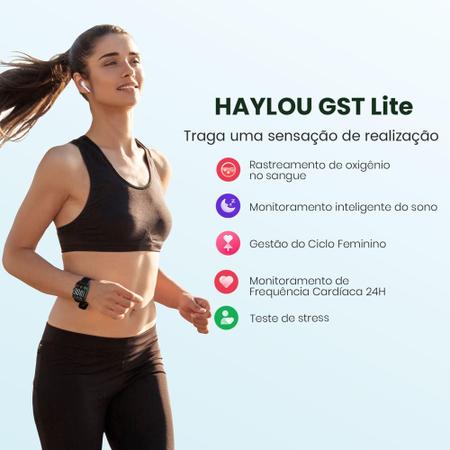 HAYLOU GST Lite Relógio Inteligente 1.69 Grande Display Smartwatch  Monitoramento De Saúde 30 Modos Esportivos Relógio Esportivo Homens Relógio  para