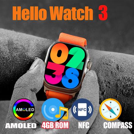 Imagem de Relogio Smartwatch Hello Watch 3 Amoled 4gb Bussola Gps Nfc Faz Chamadas