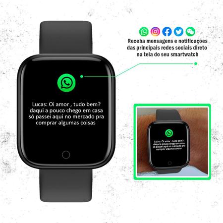 Relógio Digital SmartWatch Bluetooth App Musica Notificação - Preto
