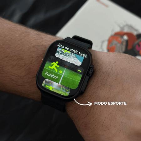 Imagem de Relógio Smartwatch Inteligente Laranja W69 Ultra Pro Série 9 Android IOS Original Nota Fiscal