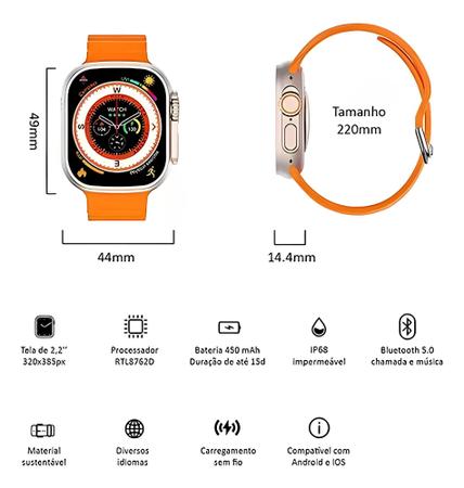 Smartwatch W69 Ultra Series 9 49mm 1Gb de memória Original + Nf - Mike -  Smartwatch e Acessórios - Magazine Luiza