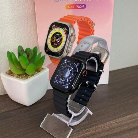 Imagem de Relógio Smartwatch Watch 8 Ultra mini + 2 Pulseiras Lançamento 2024 Nfc inteligente Bussola Gps monitor de saúde esportivo assistente de voz