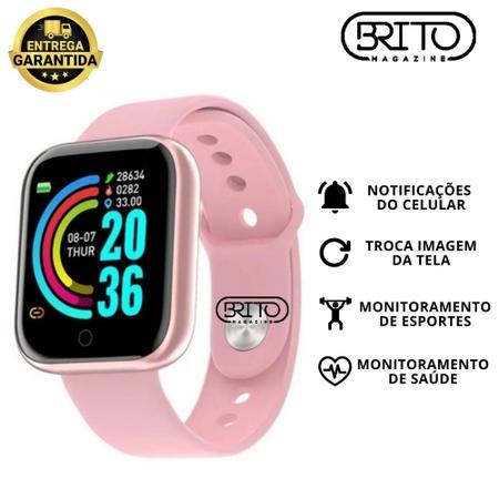 Smartwatch Y68, Relógio Inteligente, Esportivo, Troca Foto da Tela