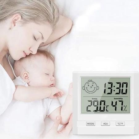 Imagem de Relógio Termômetro Doméstico Precisão Temperatura Medidor de Humidade
