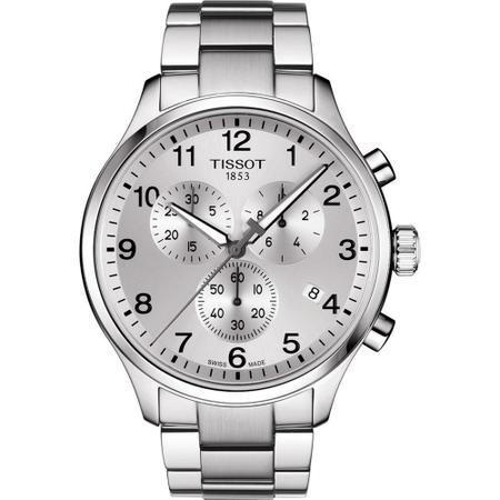 Rel gio Tissot Grande Chrono Xl Prata A o 45Mm Original Rel gio