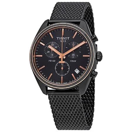 Rel gio TISSOT PR 100 Chronograph Black Dial Men s Watch T101