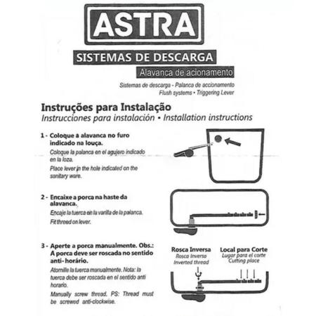 Imagem de Reparo Alavanca Frontal Inclinada Caixa Acoplada Astra