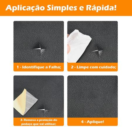 Imagem de Reparo Sintético Auto Adesivo Preto 50x137cm Envelopamento