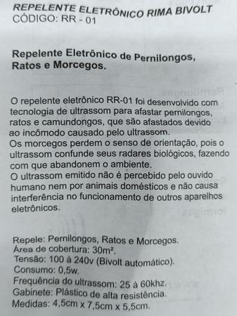 Imagem de Repelente Eletrônico Espanta Pernilongos, Ratos e Morcegos - Bivolt