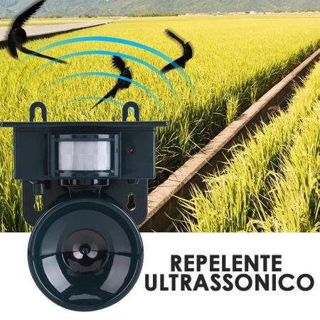 Imagem de Repelente Solar Ultrassonico Kit 2 Unid Sensor Afasta Espanta Pombo Aves Ratos Pragas Detecta Movimento Jardim Quintal Casa