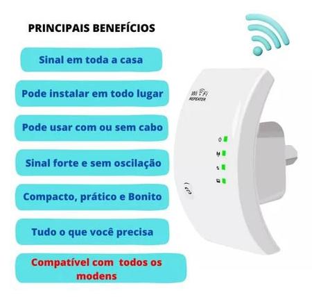 Repetidor De Sinal Wifi Amplificador Potente Sem Fio Turbo