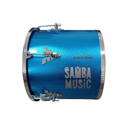 Imagem de Repique de mao samba music madeira 30x12 pvc azul celeste