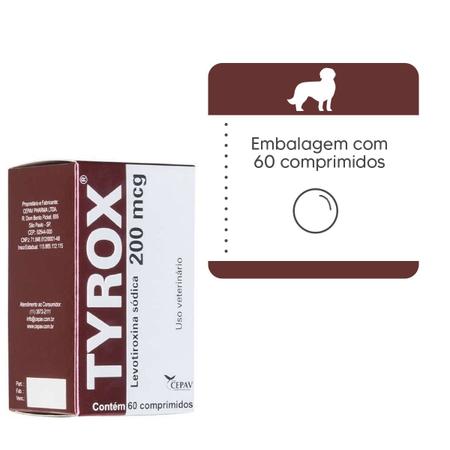 Imagem de Repositor Hormonal para Cachorro Cepav Tyrox 200mg 60 Comp