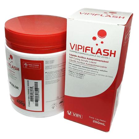 Imagem de Resina Acrílica Auto Kit pó 450g INCOLOR + Líquido 120ml - Vipi Flash