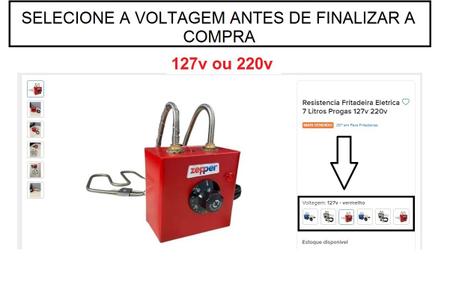 Imagem de Resistencia Eletrica Fritadeira 7 Litros Termostato 127 220v