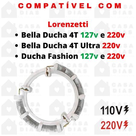Imagem de Resistencia Para Chuveiro Ducha Lorenzetti Bella Ducha 4T / 4T Ultra 220v