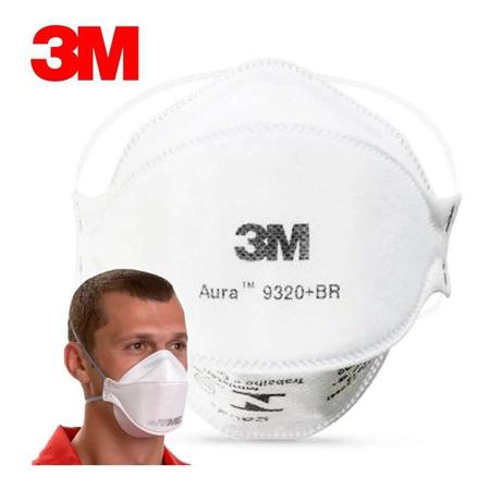 Imagem de Respirador 3m pff2 aura 9320+br sem valvula branco ca 30592 hb004385173