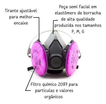 Imagem de Respirador Semi Facial Tam P Série 6100 3m+filtro Pff3 2097