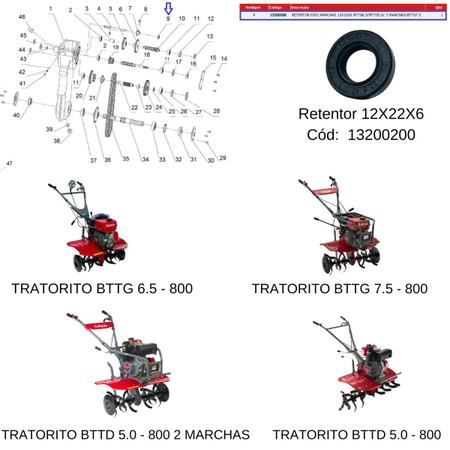 Imagem de Retentor Eixo Marchas 12 Tratorito BTTG 6.5 Branco 13200200