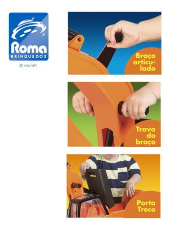 Retroescavadeira Escavadeira Infantil Trator Brinquedo Gigante Giant Roma -  Escorrega o Preço