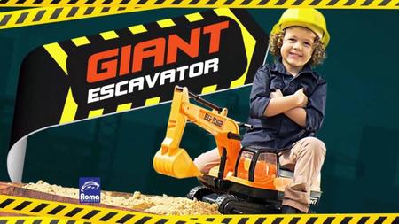 Retroescavadeira Escavadeira Infantil Trator Brinquedo Gigante Giant Roma -  Escorrega o Preço