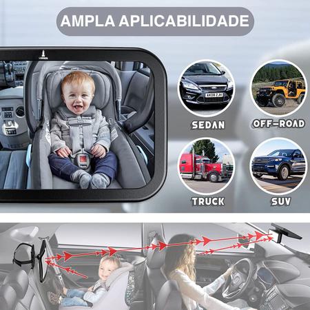 Retrovisor Espelho Interno Infantil Lorben 360 Bebê Conforto Segurança  Banco Traseiro Carros - Espelho Retrovisor para Bebê - Magazine Luiza