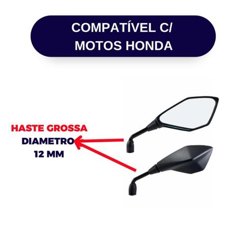 Imagem de Retrovisor GVS Kawazaki Z400 Lente Convexa Prata Rosca Honda - GVS Premium