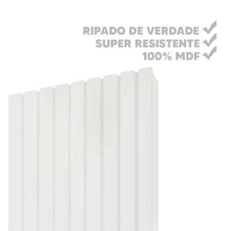 Imagem de Revestimento Ripado Placa 50 cm x 250 cm 100% MDF Branco Notável Shop JM