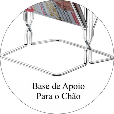 Imagem de Revisteiro de Chão Decorativo Porta Jornal Revista em Aço Luxo