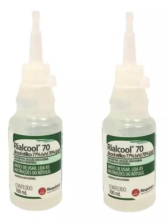 Imagem de Rialcool Alcool 70% Antisseptico 100 ML KIT COM 2 UNIDADES