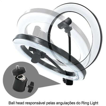 Imagem de Ring Light Anel de Luz Iluminador de LED 30W Bivolt 10 Polegadas 26cm Com Tripé 