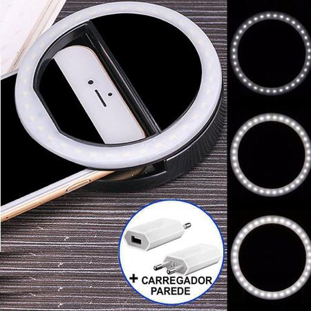 Imagem de Ring Light Luz de Selfie Para Celular + carregador Preto CBRN08674