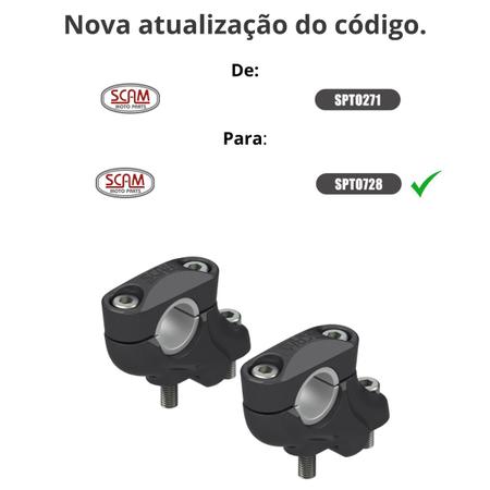 Imagem de Riser Scam Adaptador Bajaj Dominar 400 2023+ Spto728 Preto