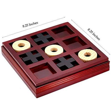 Imagem de RNK Gaming Wooden Tic Tac Toe Jogo de tabuleiro para crianças ou adultos Decoração clássica da mesa de centro
