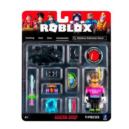 Roblox - Figuras 7cm Avatar Shop - Rainbow Robloxian Raver - Focos