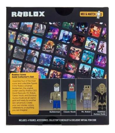 Roblox Kit Gold Collection Aniversario Set Dourado 4 Figuras