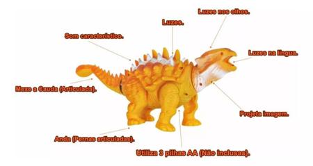 Imagem de Robô Dinossauro Anquilossauro Som Luz E Movimento Infantil