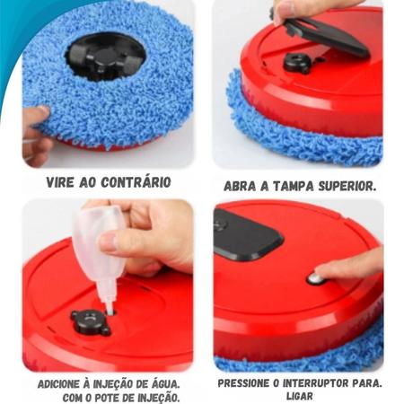 Robot Esfregão Automático Pano Recarregável Branco - Atena Imagem de Robot Esfregão Automático Pano Recarregável Branco