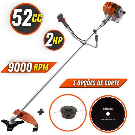 Roçadeira Profissional Lateral Tekna RL520ACN-TK Á Gasolina 2T 52cc 2HP + Faca 80 Dentes Duraline 255mm 1,5mm - 255258OJU Imagem de Roçadeira Profissional Lateral Tekna RL520ACN-TK Á Gasolina 2T 52cc 2HP + Faca 80 Dentes Duraline 255mm 1,5mm - 255258OJU