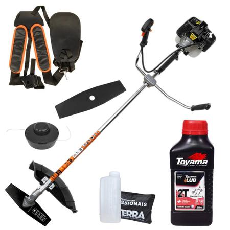 Roçadeira Profissional Lateral Terra GRH520 Black Á Gasolina 2 Tempos 52cc 2,5Hp Alta Performance, Robusta e Econômica Com Óleo Toyama FG50 2T de 500ml Imagem de Roçadeira Profissional Lateral Terra GRH520 Black Á Gasolina 2 Tempos 52cc 2,5Hp Alta Performance, Robusta e Econômica Com Óleo Toyama FG50 2T de 500ml
