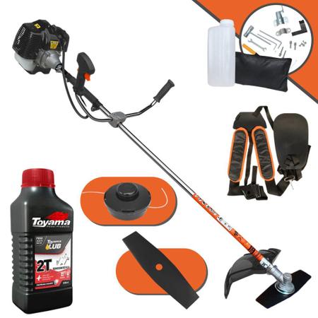 Roçadeira Terra Profissional GRH520 - Black Á Gasolina 52cc 2,5Hp Completa Com Faca 2 Pontas e Carretel Nylon + ÓLEO TOYAMA 2T Imagem de Roçadeira Terra Profissional GRH520 - Black Á Gasolina 52cc 2,5Hp Completa Com Faca 2 Pontas e Carretel Nylon + ÓLEO TOYAMA 2T