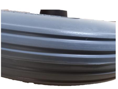 Imagem de Roda aro 8 dianteira  - pneu maciço cinza  (200x50) - bi-partida