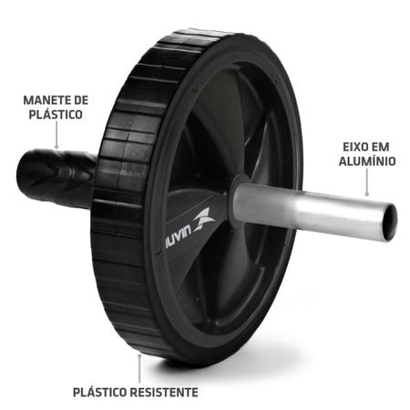 Imagem de Roda de Exercícios Abdominais Muvin para Treinamento de Força Abdominal Lombar - Rolo, Rolinho, Rodinha Fitness Academia