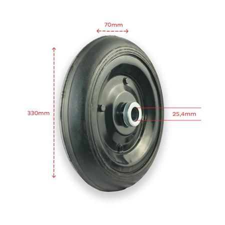 Imagem de Roda Maciça pra Carrinho de Mão 3.30-8 com Rolete 1 pol