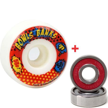 Imagem de Roda Moska 58mm 53d Bowl Banks + Rolamento Red Bones