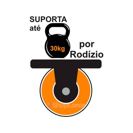 Imagem de Roda Rodizio Giratório Placa Borracha Laranja Bf 21mm 60x43