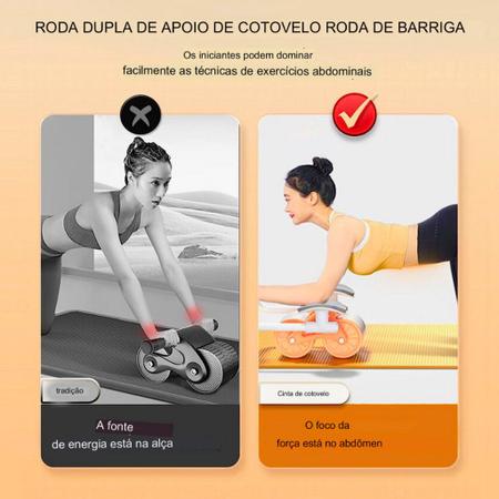 Imagem de Roda Rolo Abdominal Lombar Aparelho de Ginástica Exercício Físico Musculo Braço Abdômen